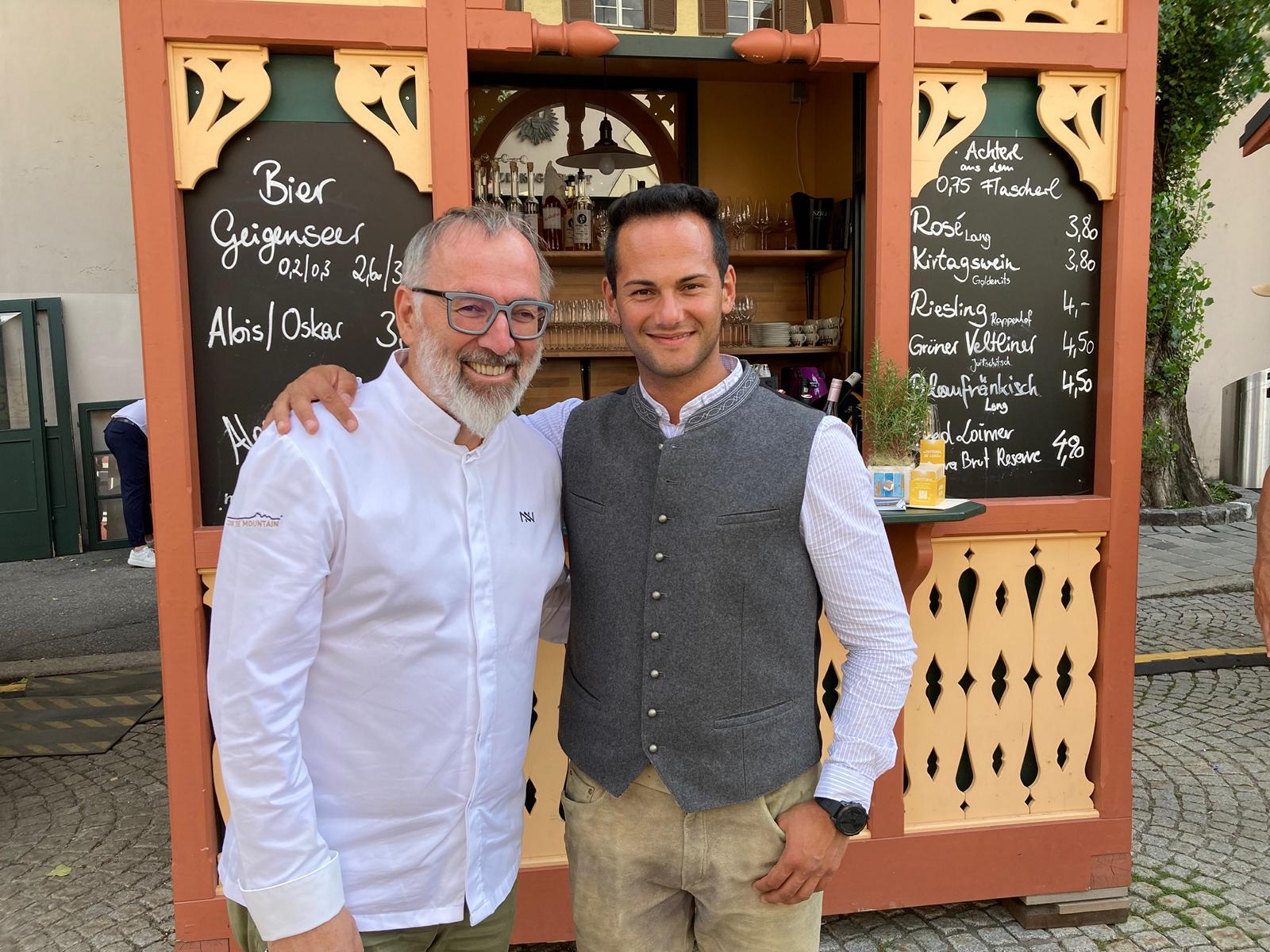 Norbert Niederkofler und sein Restaurantleiter Lukas Gerges aus Innervillgraten. Foto: Stangl