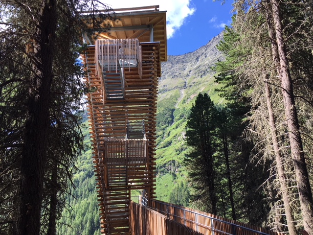 Der 22 Meter hohe Turm im Oberhauser Zirbenwald, Foto: Stangl