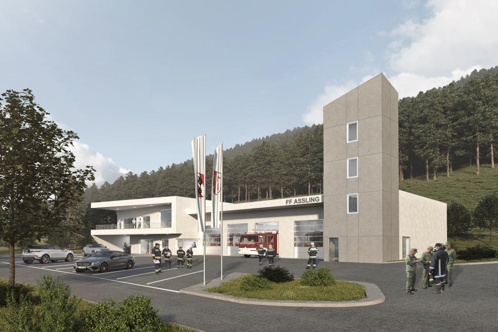 So soll das neue Feuerwehrhaus in Thal ausschauen. Foto: Brunner Images