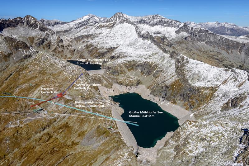 Das neue Kraftwerk nutzt das Wasser der beiden M&uuml;hldorfer Seen. Grafik: Verbund