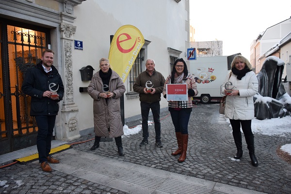 Vier &bdquo;e&ldquo; f&uuml;r Spittal, V. l.: e5-Energiebeauftragter Stefan Dalmatiner, Vize-Bgm. Angelika Hinteregger, Norbert Rauter (Spittaler Energie-Team), LR Sara Schaar und GR Ina Rauter. Foto: B&uuml;ro LR Schaar