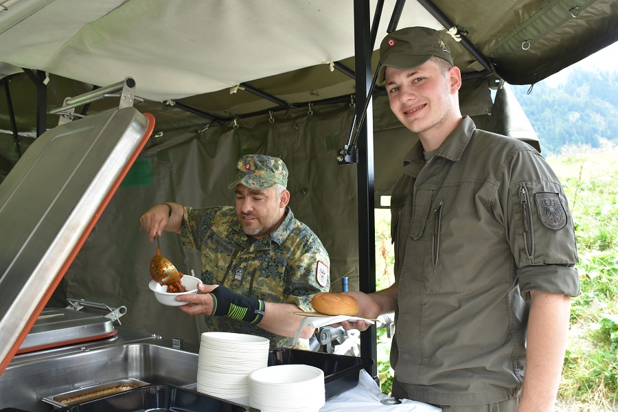 Das Bundesheer sorgte f&uuml;r die Verpflegung.