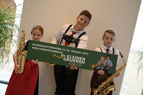 Das Ensemble &bdquo;Saxofun&ldquo; erspielte sich 84,0 Punkte in der Stufe A/Kategorie Holzbl&auml;serensembles.