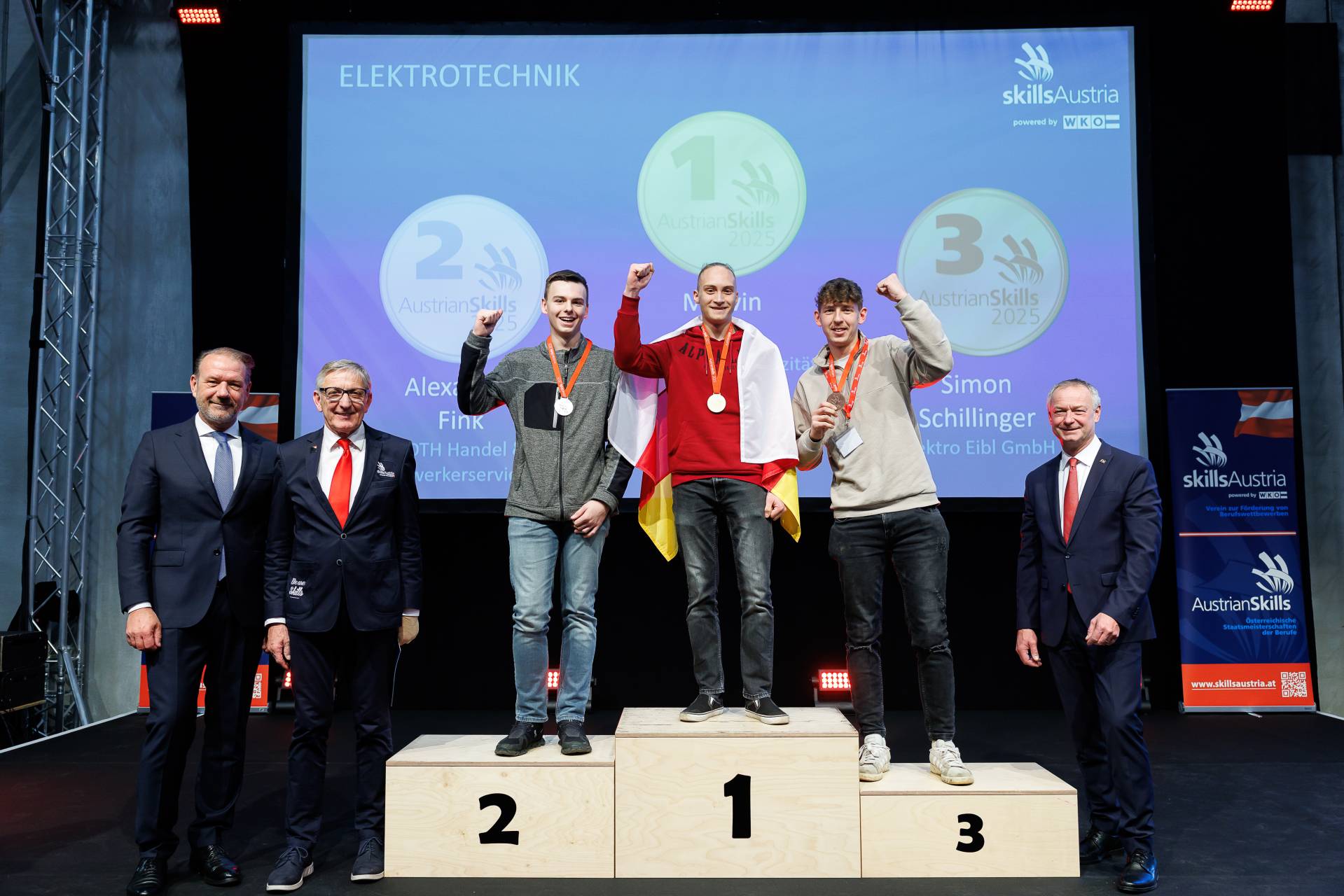 Gold holte sich auch Elektriker Marvin Varga, der seine Lehre bei der Kelag absolviert.