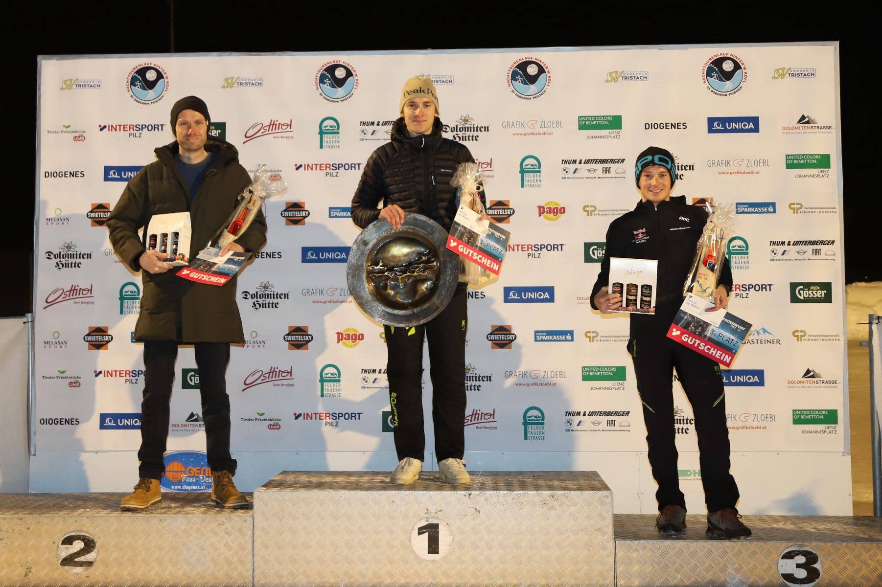 Das Podest der schnellsten Herren. Foto: NTL/Franz Zoier