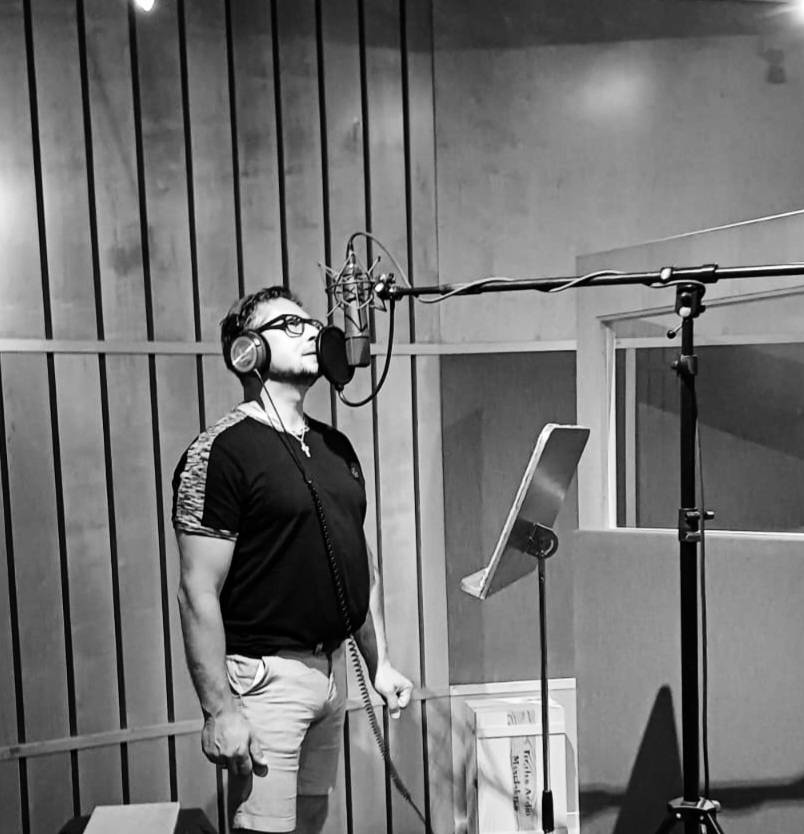 Helmut Stabentheiner bei der Studioaufnahme.