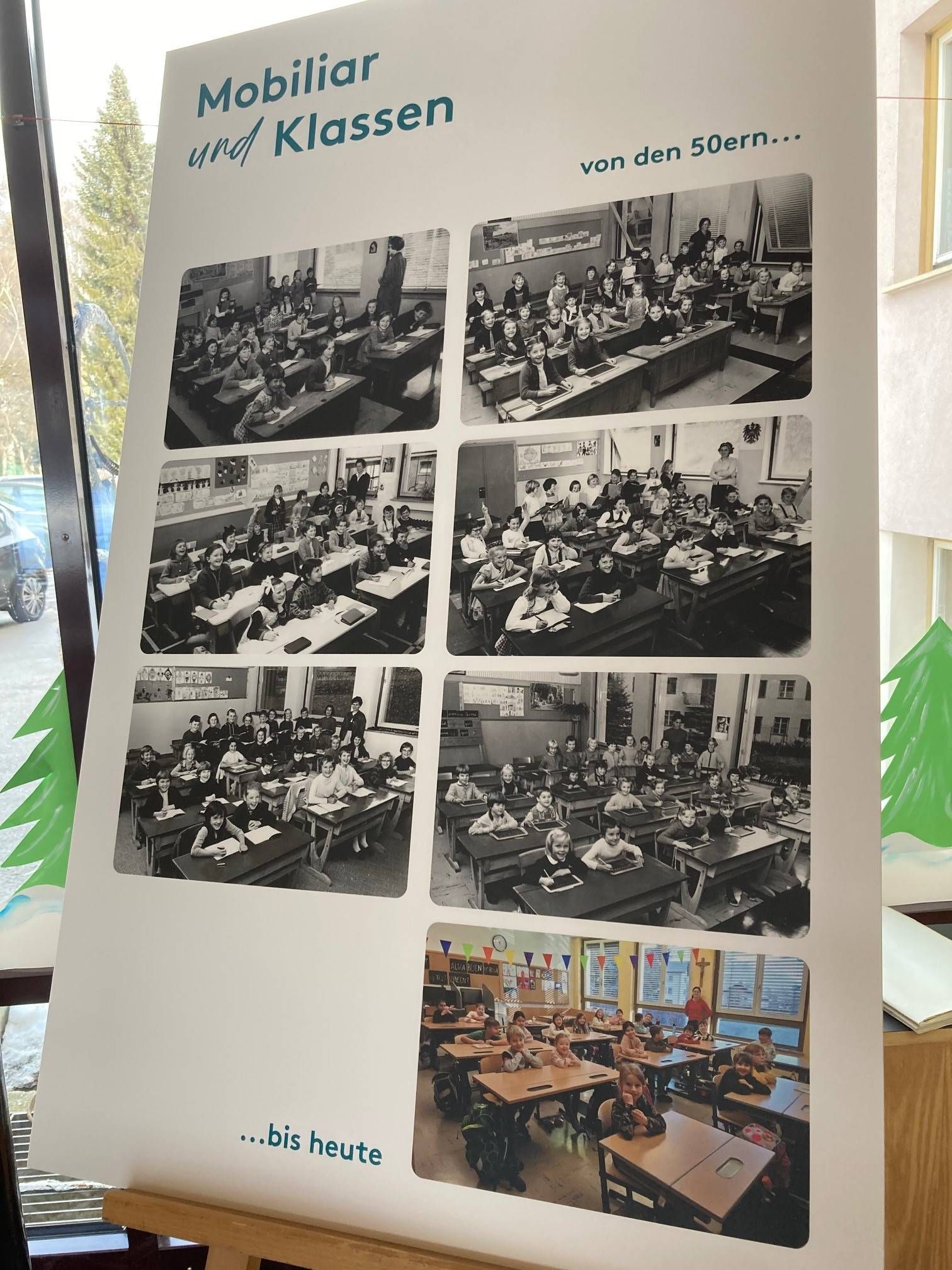 Die Klassenr&auml;ume im Wandel der Zeit / Ausstellung 70 Jahre Volksschulen im S&uuml;den