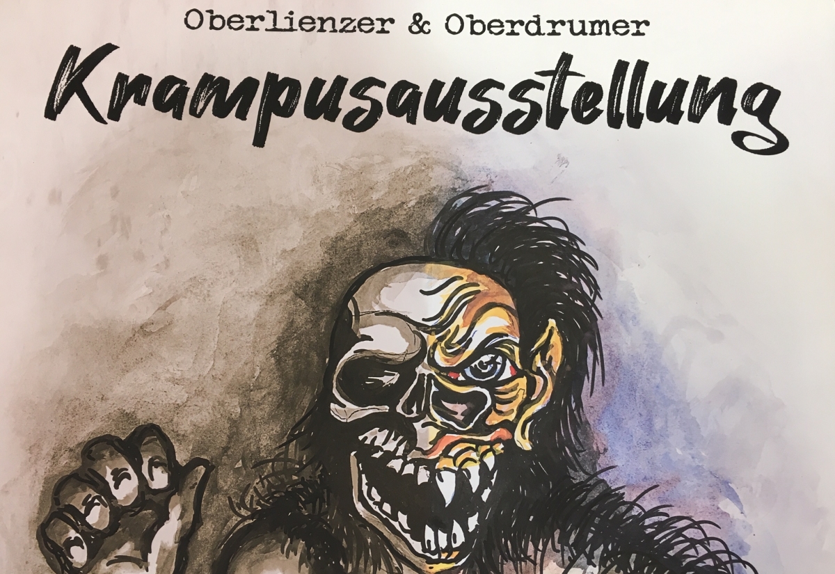 300 Krampuslarven bev&ouml;lkern den Kultursaal Oberlienz