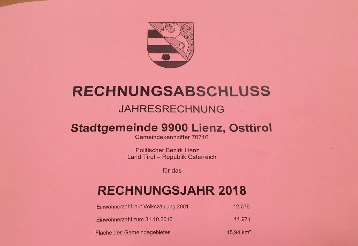 Jahresabschluss 2018 mit guten Ergebnissen f&uuml;r Lienz