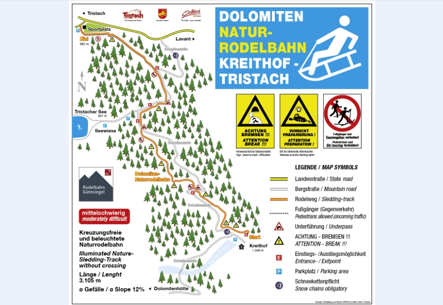 Rodelsaison zwischen Tristach und Dolomitenh&uuml;tte beendet