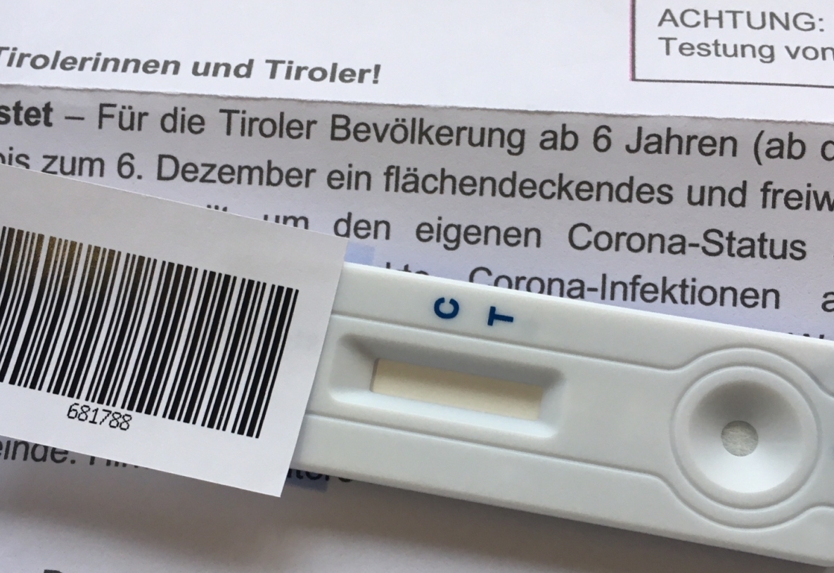 Kostenlose Testm&ouml;glichkeit f&uuml;r Tiroler Bev&ouml;lkerung ab 19.12.