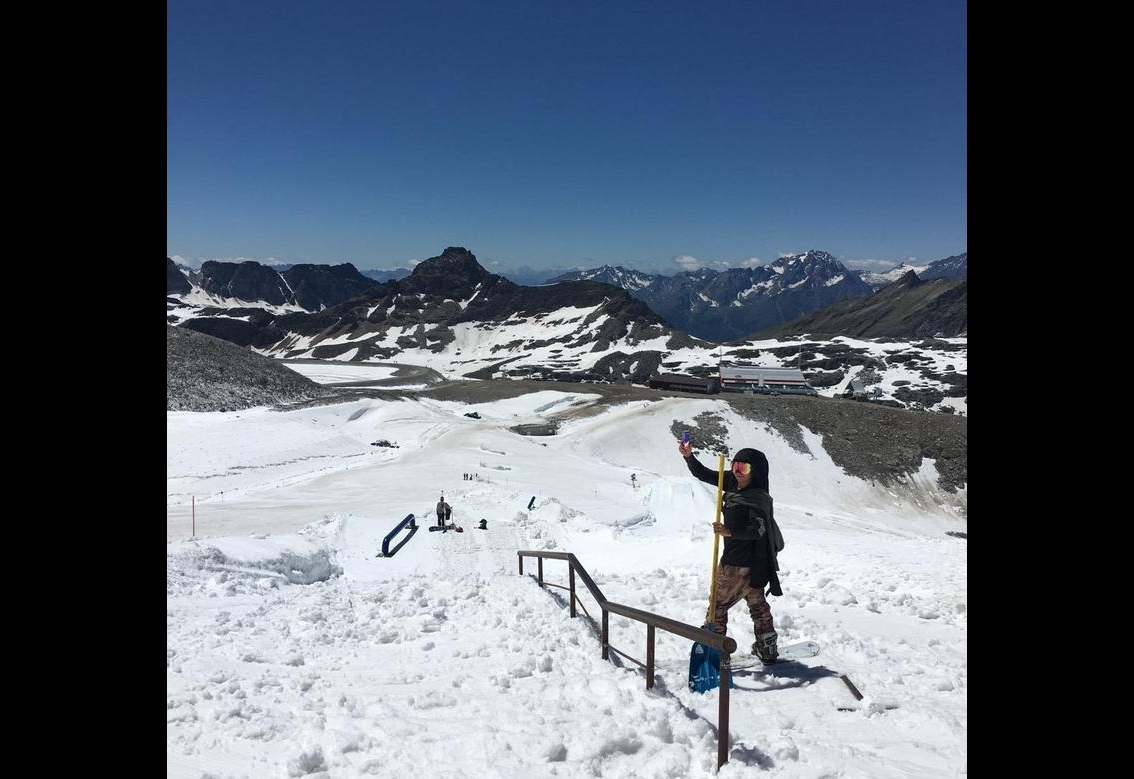 Snowboarden am Gletscher