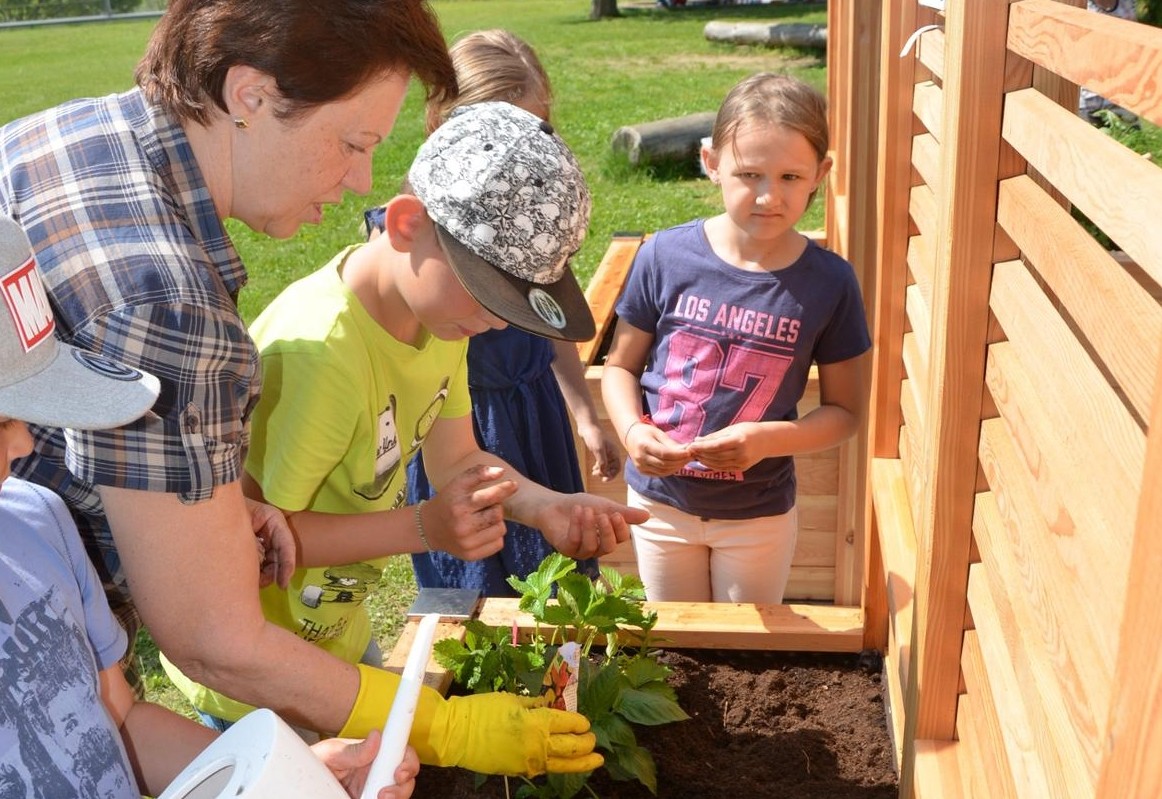 Gesunde Jause direkt aus dem Hochbeet