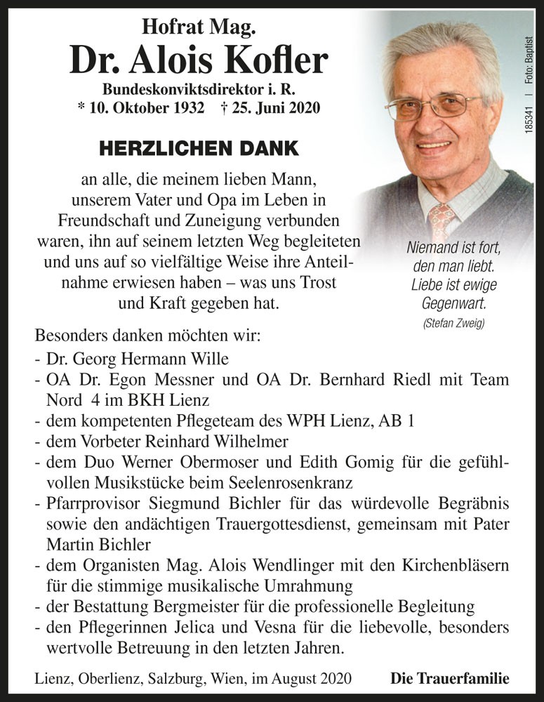 HR Mag. Dr. Alois Kofler