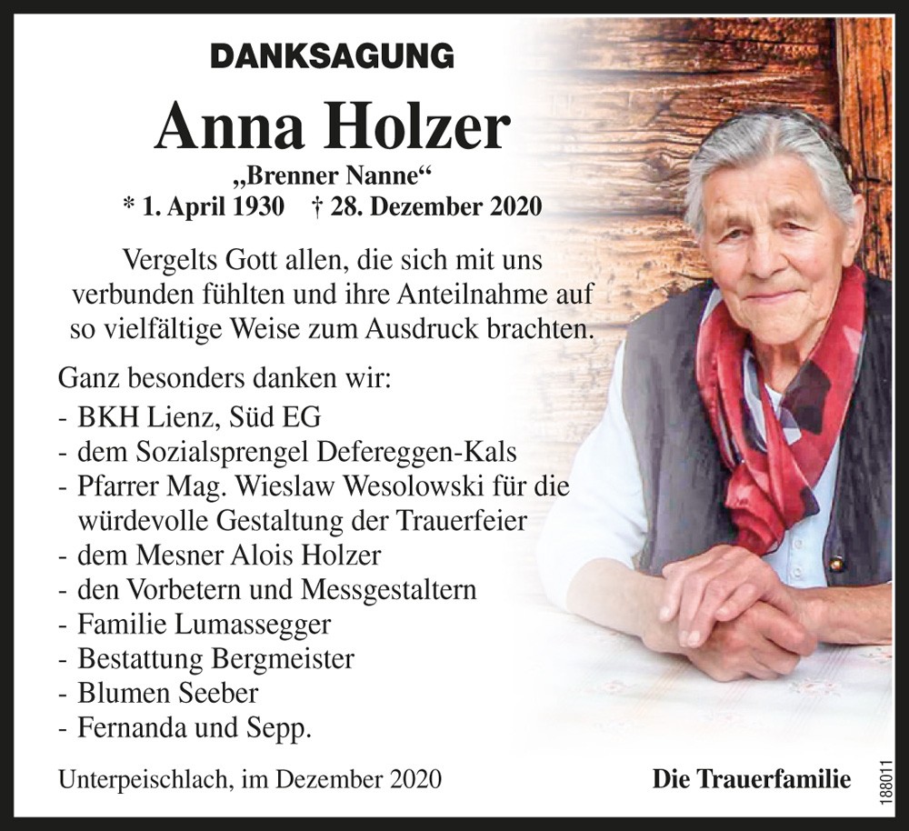 Anna Holzer, vlg. Brenner