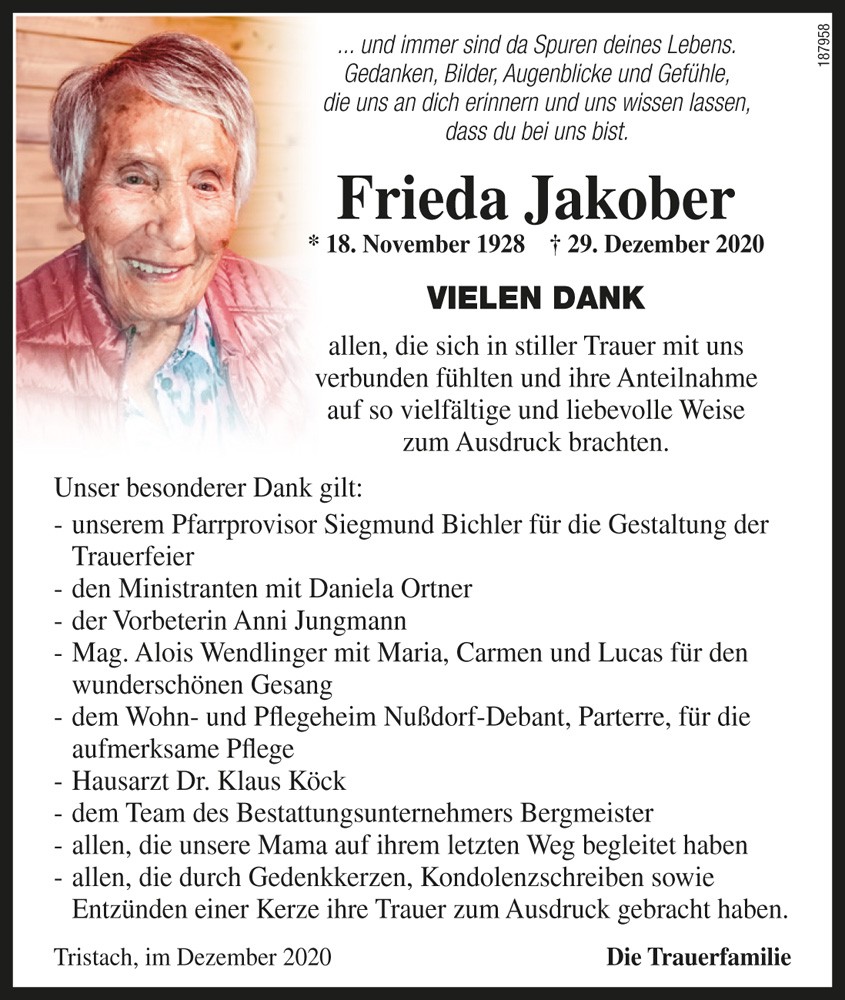 Frieda Jakober geb. Duregger 