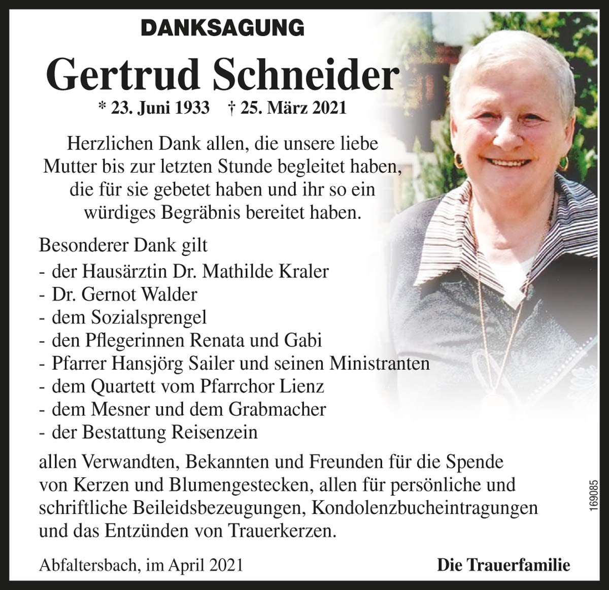 Gertrud Schneider geb. Webhofer 