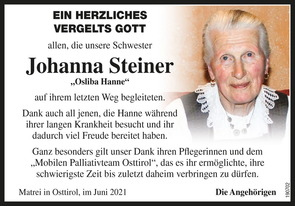 Johanna Steiner, vlg. Osliba Hanne