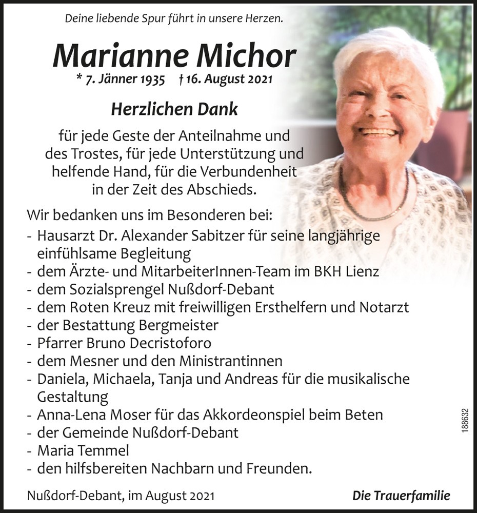 Marianne Michor, geb. Weiglhofer 