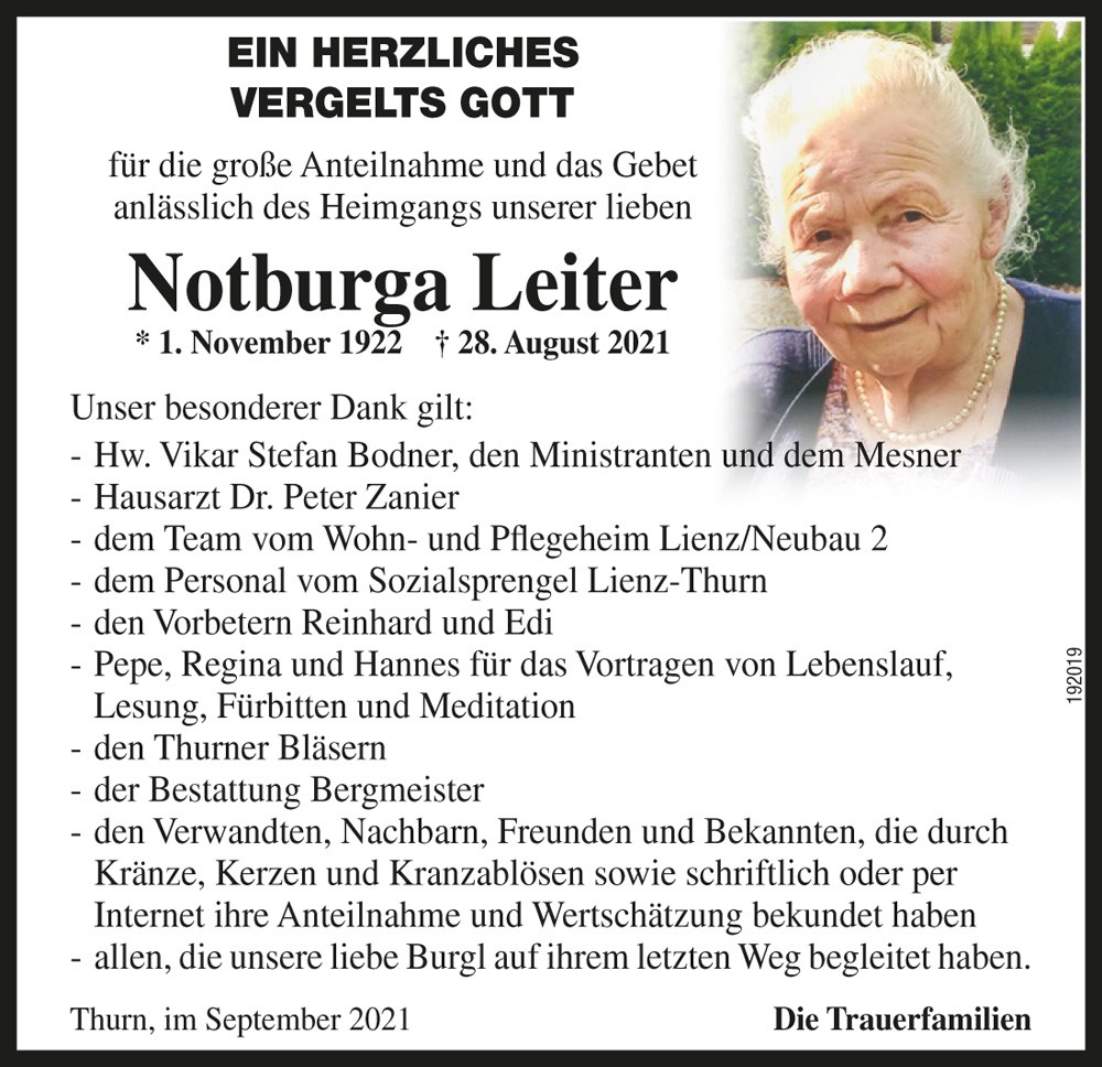Notburga Leiter, geb. Znopp