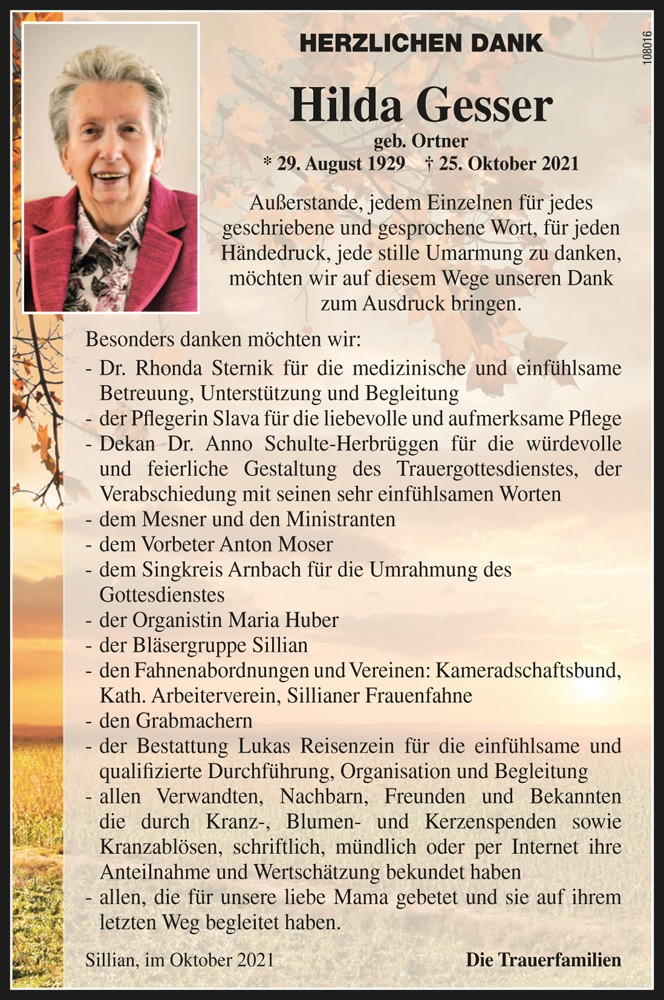 Hilda Gesser, geb. Ortner