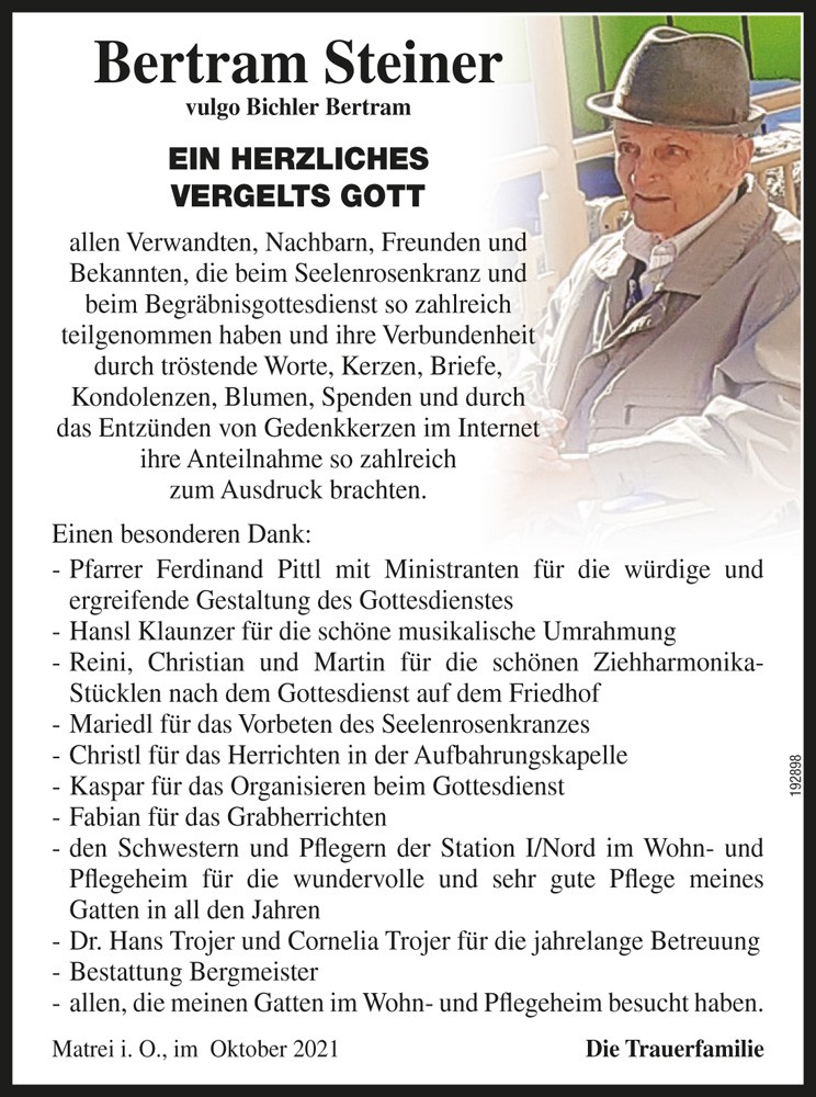 Bertram Steiner, vlg. Bichler Bertram