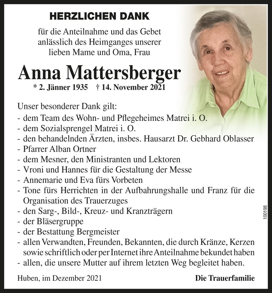 Anna Mattersberger, geb. Schwarzl