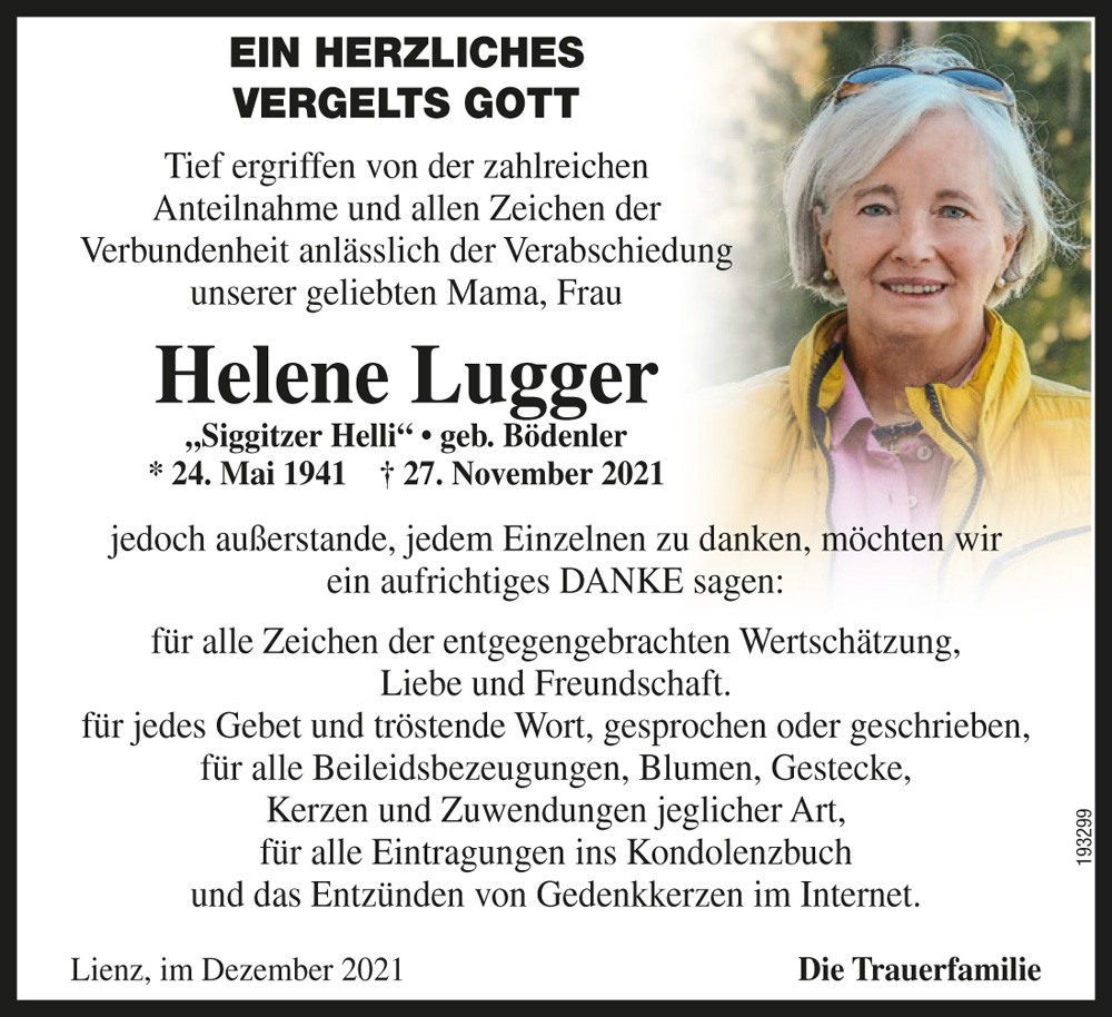 Helene Lugger, geb. Bödenler, "Siggitzer Helli"