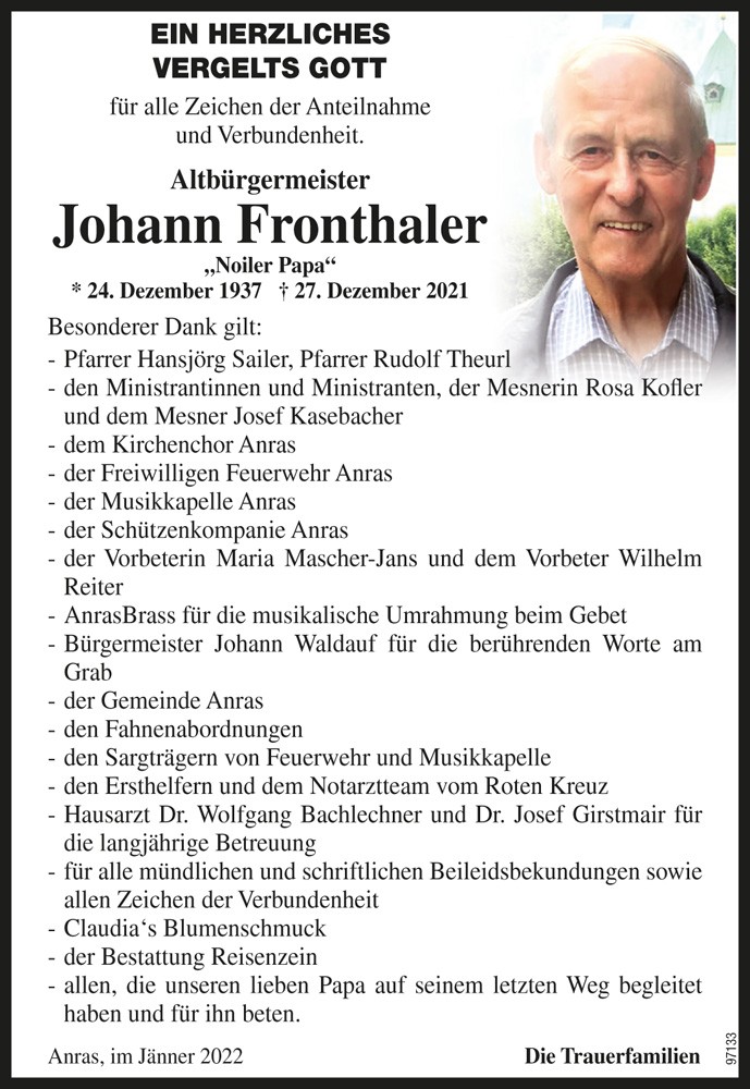 Alt-Bgm. Johann Fronthaler, "Noiler"