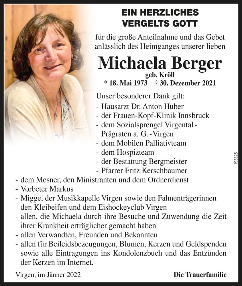 Michaela Berger, geb. Kr&ouml;ll