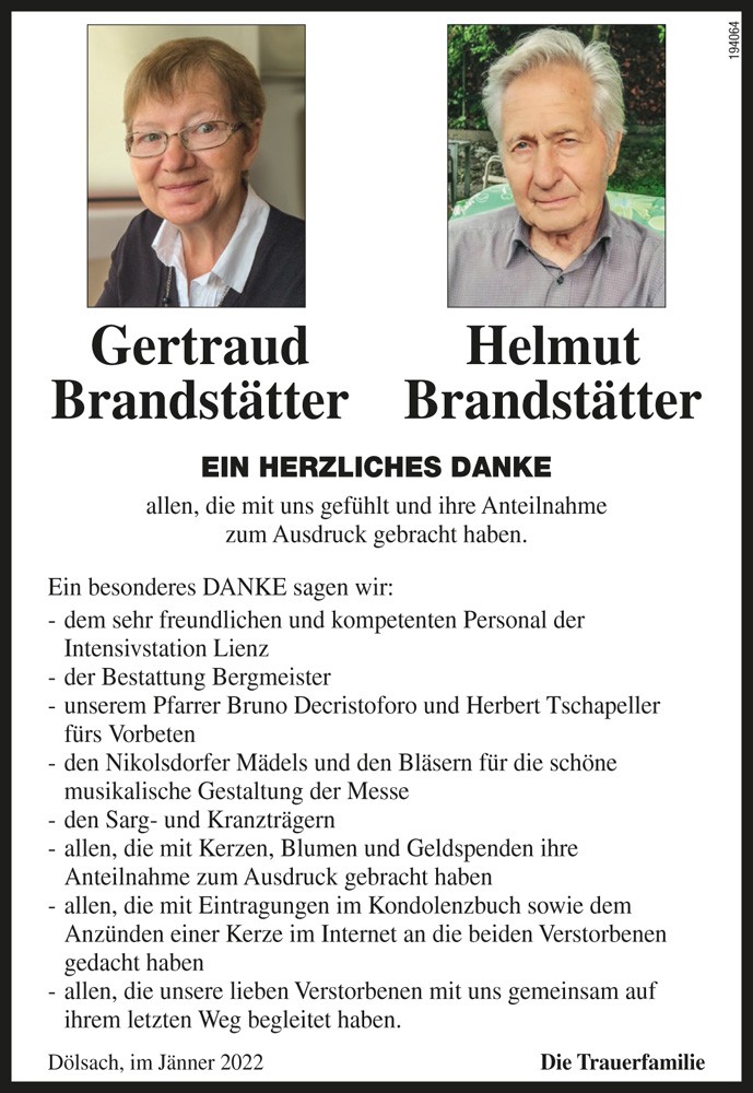 Gertraud Brandst&auml;tter, geb. Forstlechner