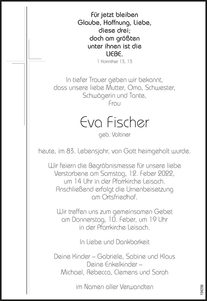Eva Fischer, geb. Valtiner