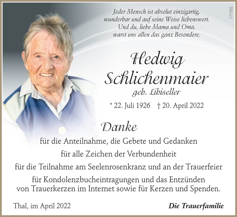 Hedwig Schlichenmaier, geb. Libiseller