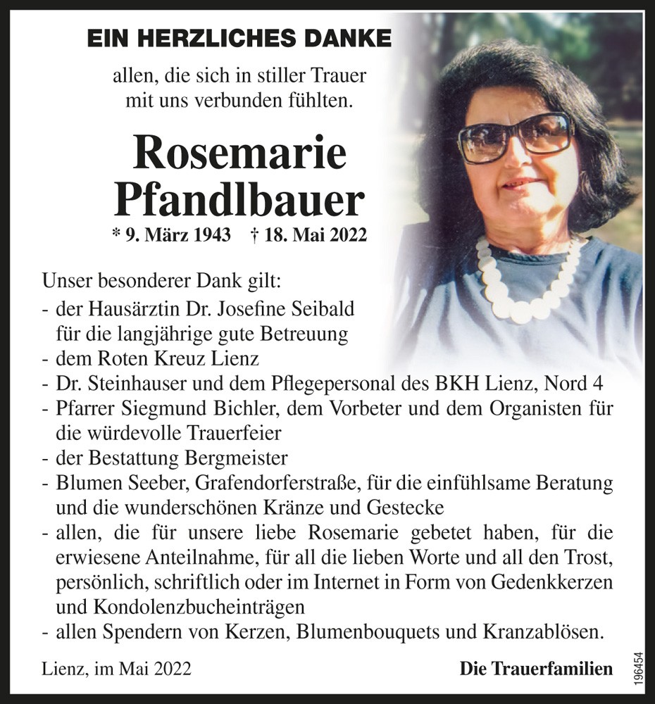 Rosemarie Pfandlbauer geb. Kramser 
