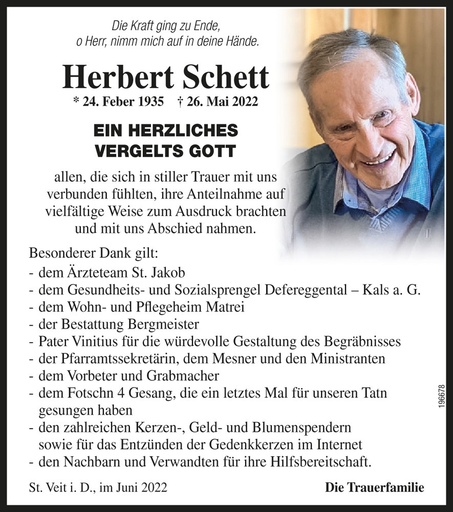 Herbert Schett, vlg. H&uuml;ter, H&uuml;ttenwirt d. Rag&ouml;tzalm