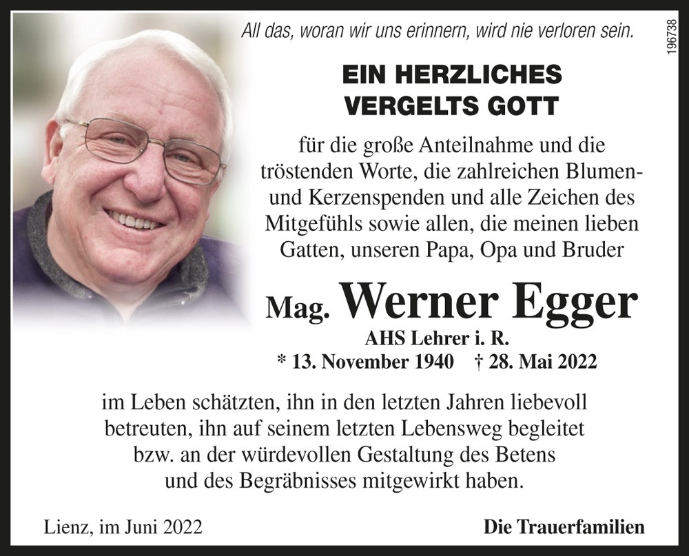 Werner Egger Mag. AHS-Lehrer i.R.