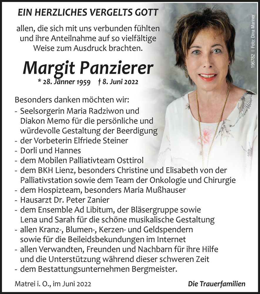 Margit Panzierer geb. Steiner 