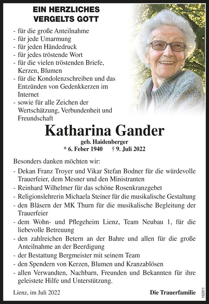 Katharina Gander, geb. Haidenberger
