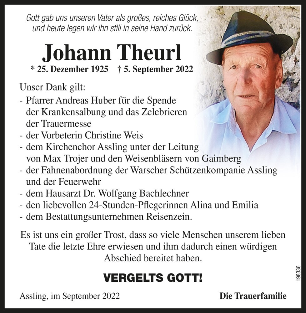 Johann Theurl, vlg. Unterzuga