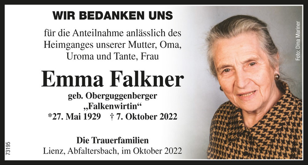Emma Falkner, geb. Oberguggenberger, "Falkenwirtin"