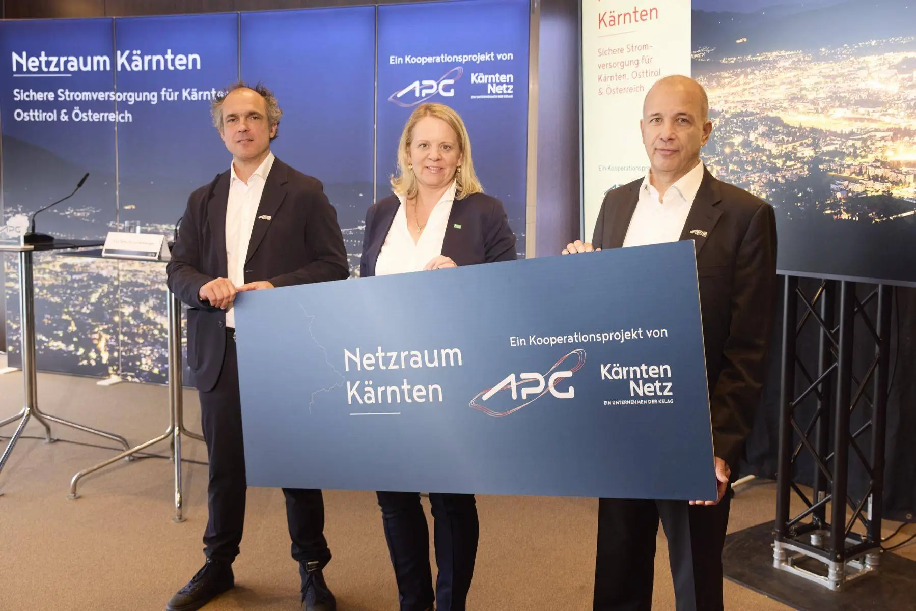 vlnr Christian Bellina (APG), Wolfgang Hafner (APG), Eva Tatschl-Unterberger (Kärnten Netz). Foto: Netzraum Kärnten/Johannes Puch
