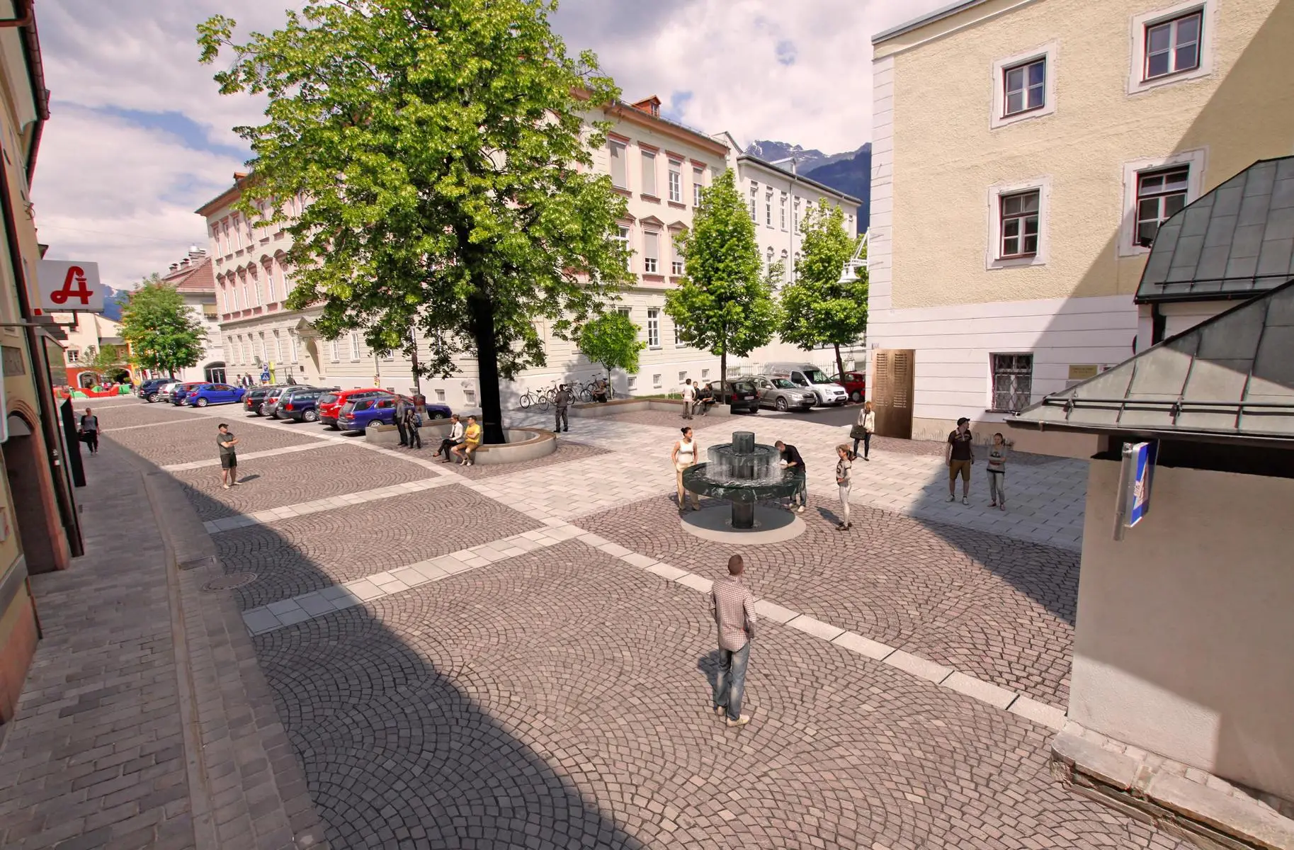 So soll der Klosterplatz nach den Umbauarbeiten aussehen, Visualisierung: Aberjung