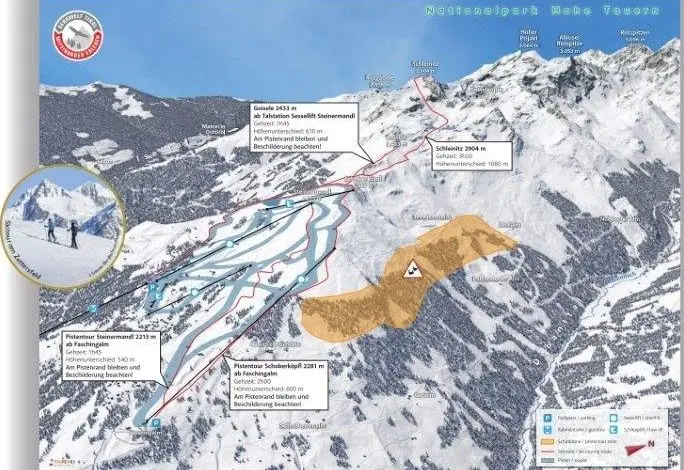 Lenkung für Wintersportler in Osttirols Bergwelt