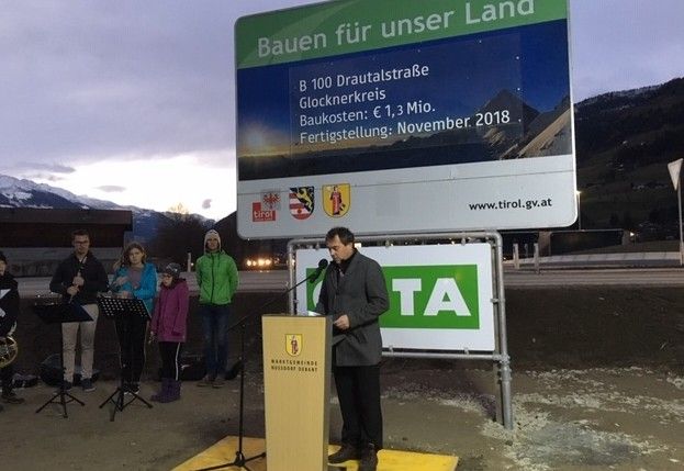 Glocknerkreisverkehr bei Nu&szlig;dorf-Debant offiziell er&ouml;ffnet