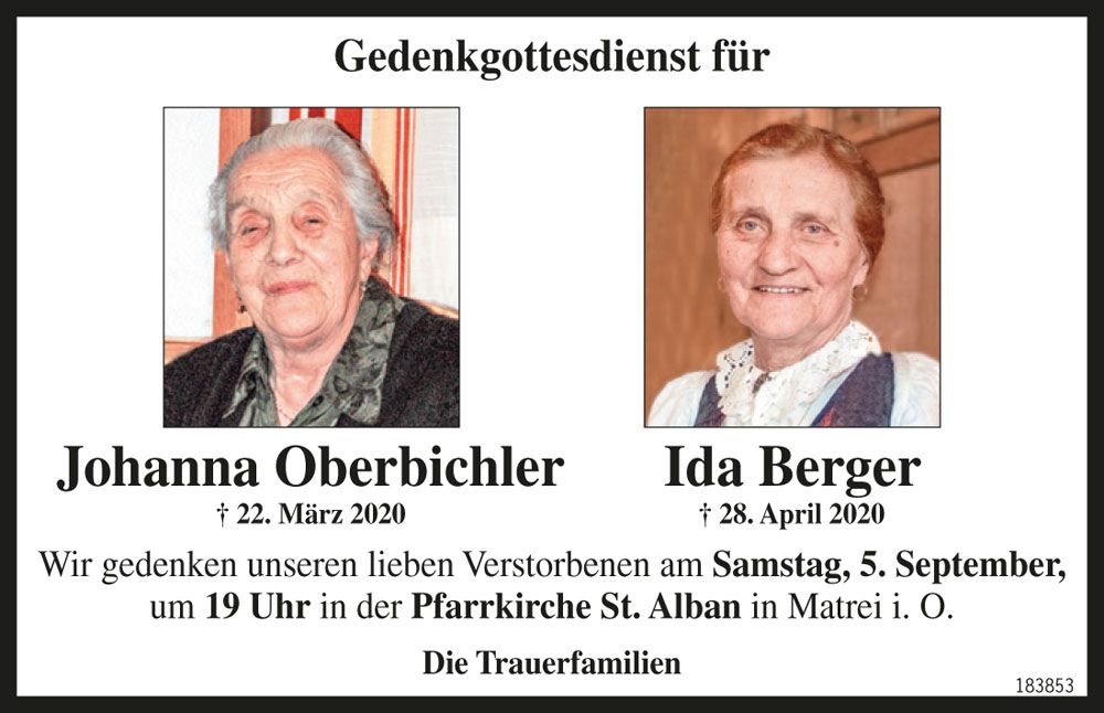 Johanna Oberbichler und Ida Berger