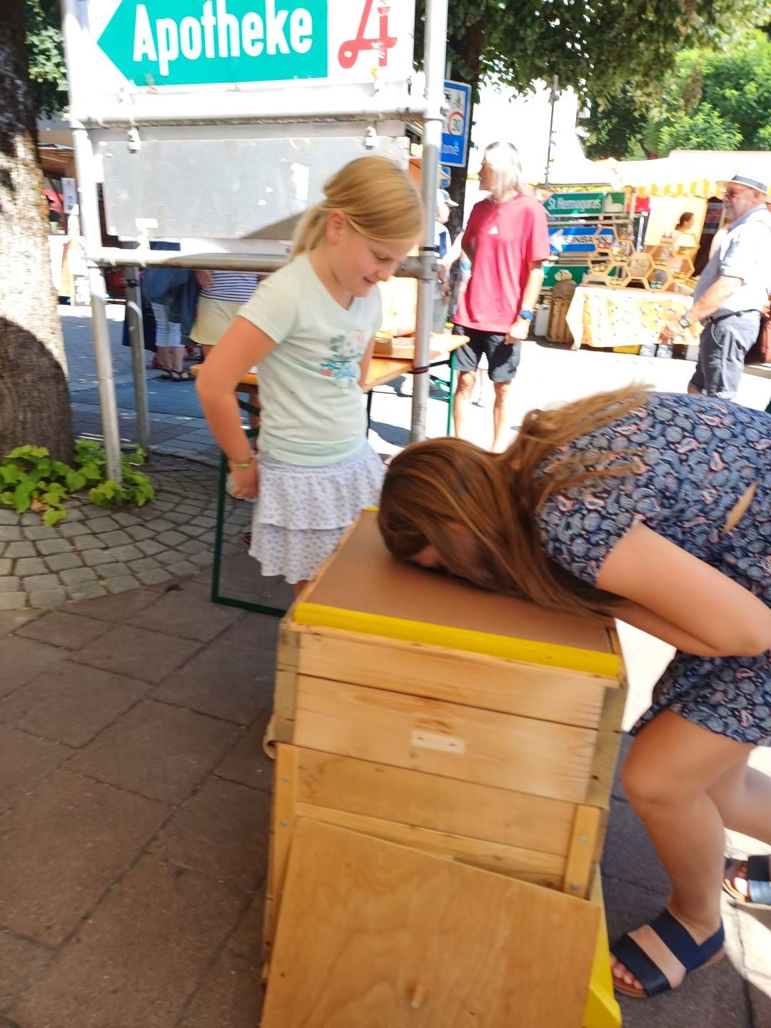Bienenluft schnuppern soll gesund sein.