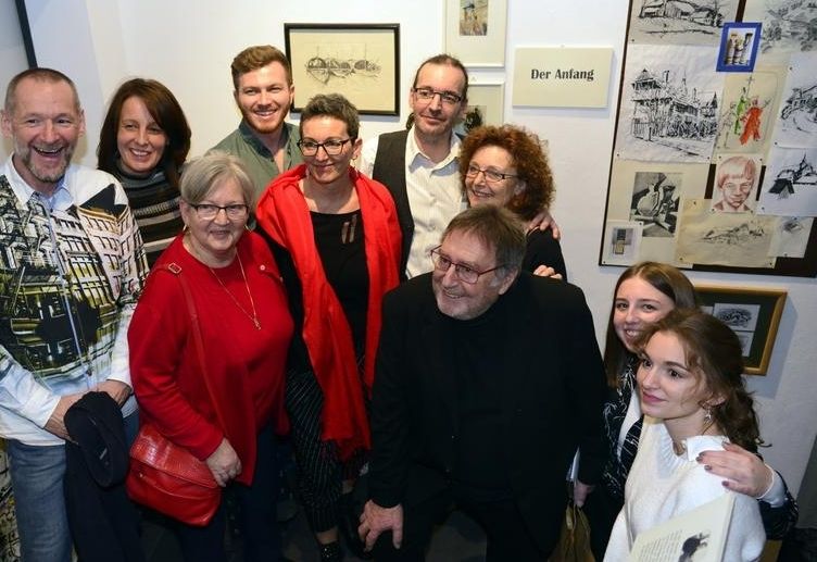 Geburtstagsausstellung im Stiegenhaus
