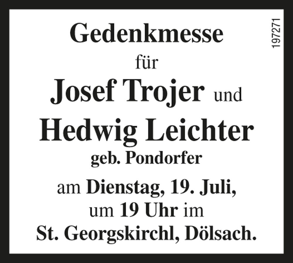 Josef Trojer, Hedwig Leichter