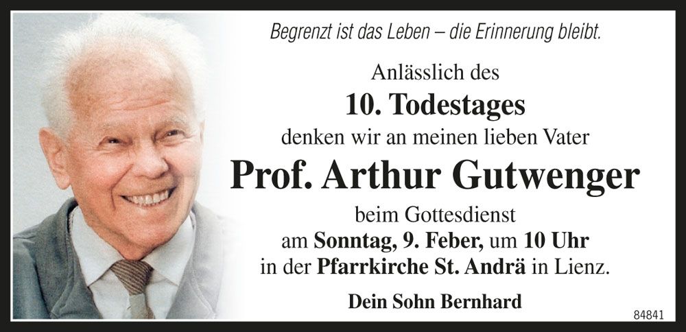 Prof. Arthur Gutwenger