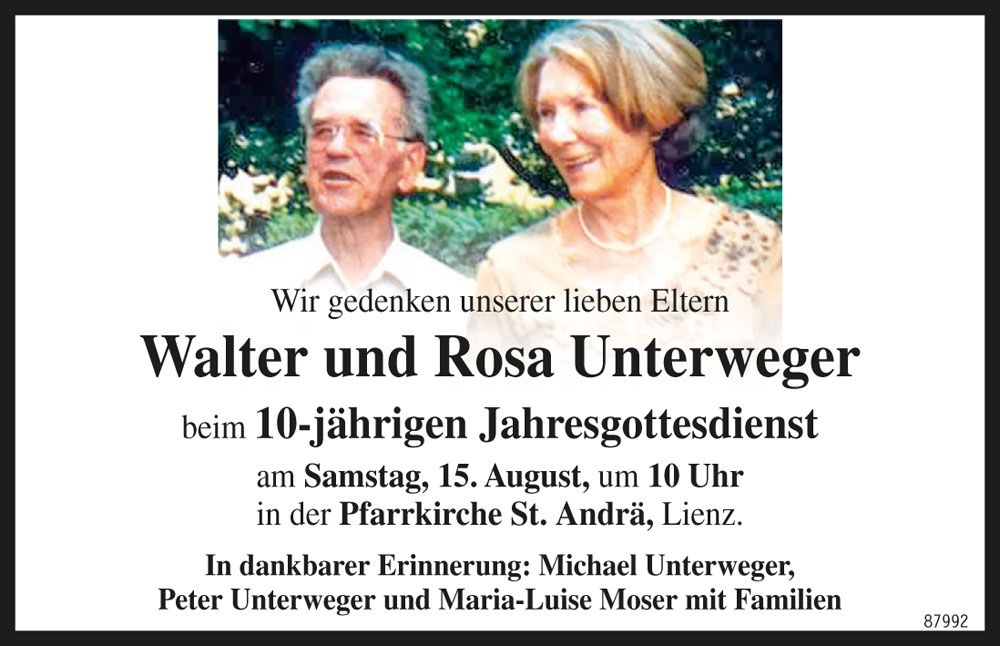 Walter und Rosa Unterweger